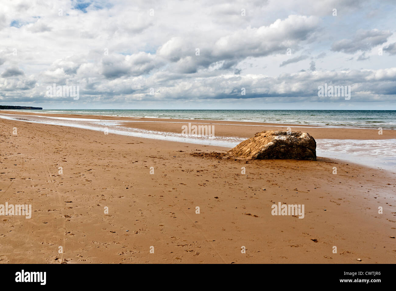 Omaha Beach, one of the D-Day beaches of Normandy, France Stock Photo