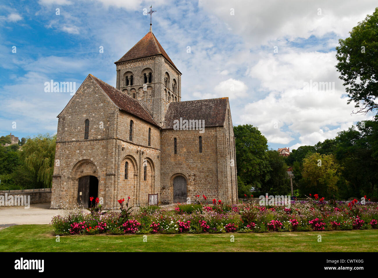 Romanesque Church in Domfront, Normandy, France Stock Photo Alamy