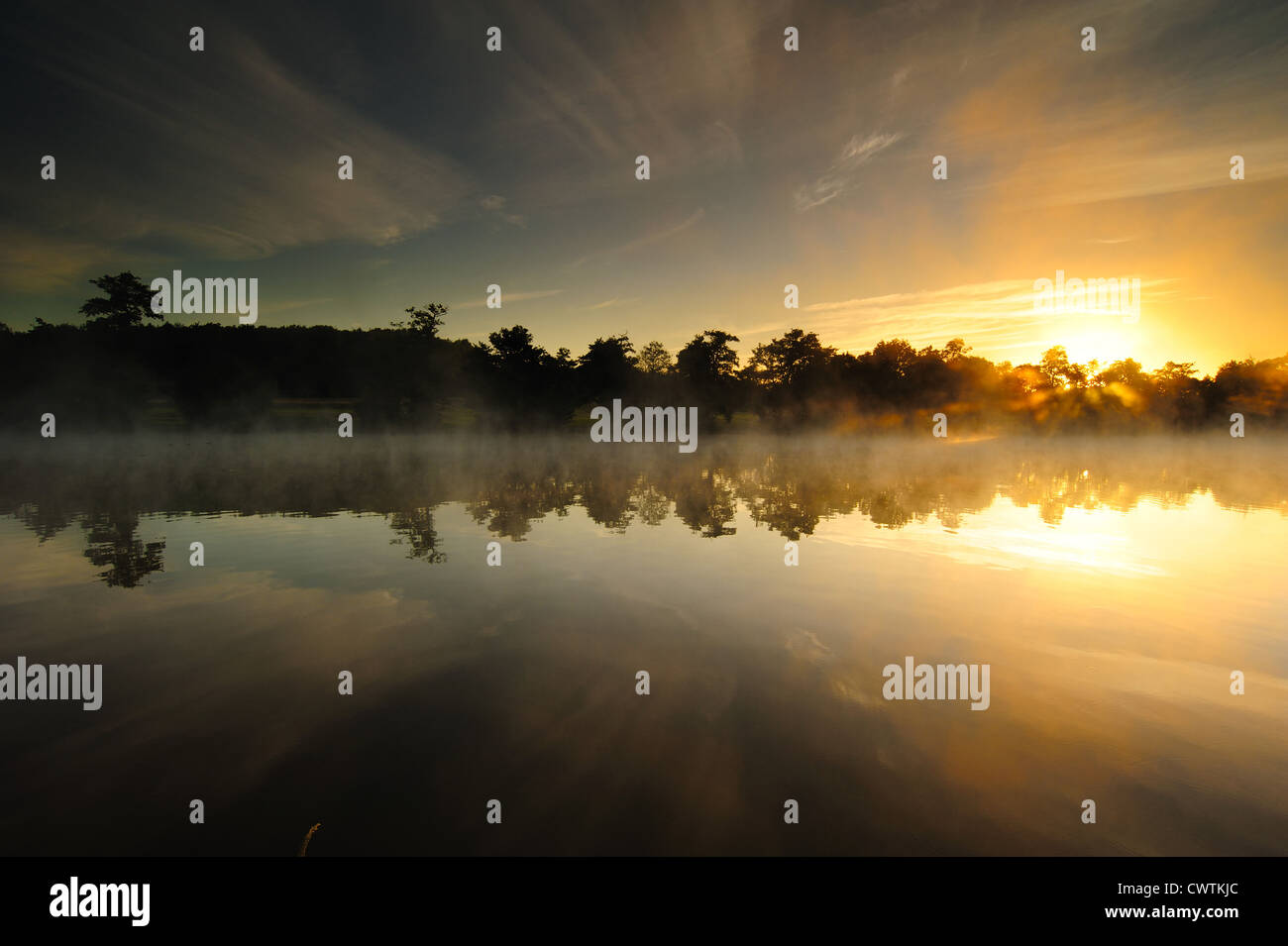 Southwick lake at dawn Stock Photo Alamy