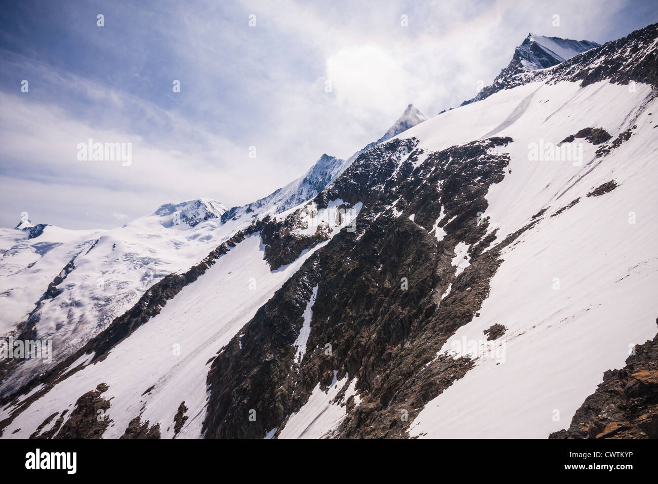 Summits of Alphubel, Taschhorn, Dom and Lenzspitze from the Mischabel ...