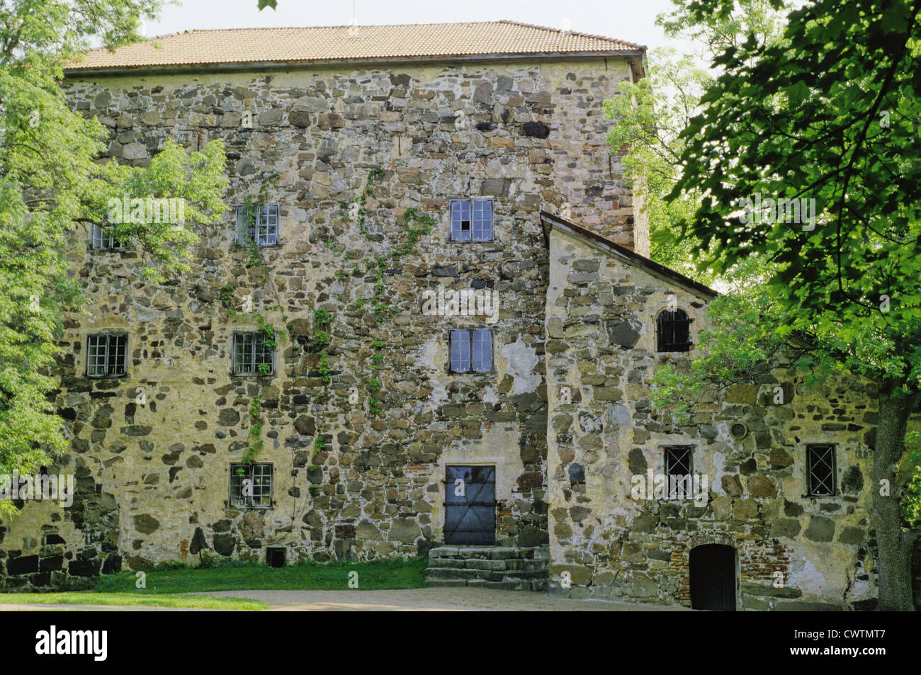 Architectural detail of the 15th century stone Quidja manor castle in Pargas, Finland Stock Photo