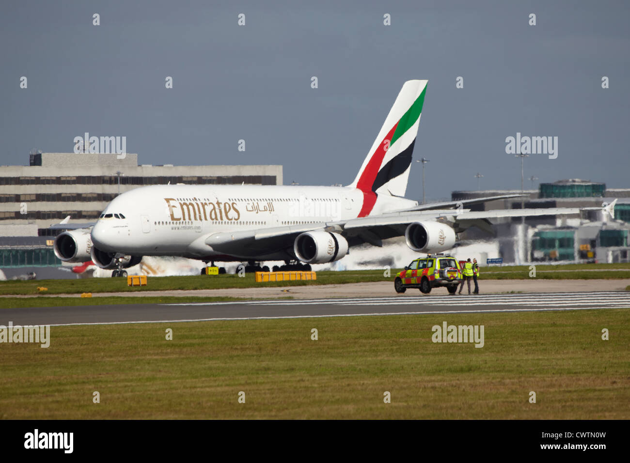 Manchester Airport Airfield Duty Manager ground staff on runway while