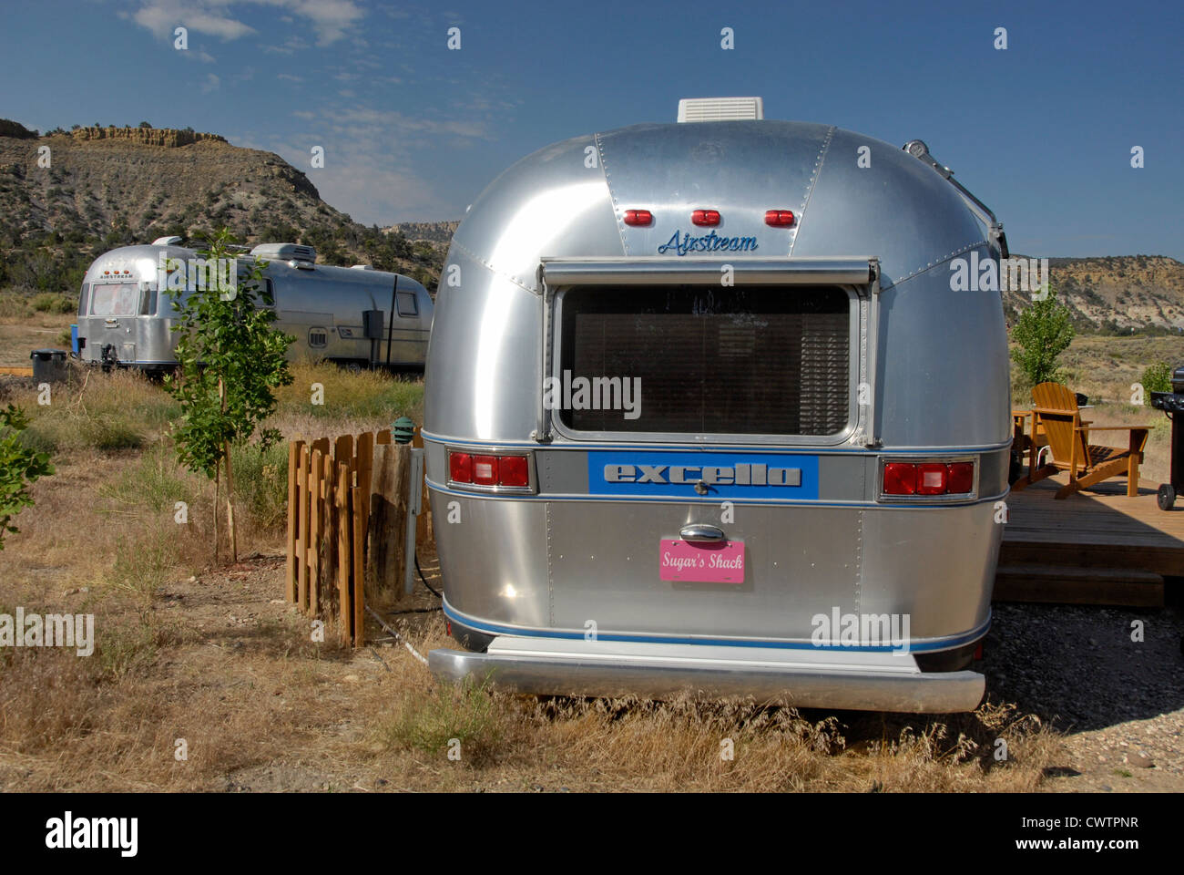 Shooting Star DriveIn Airstream Park in Escalante, Utah Stock Photo