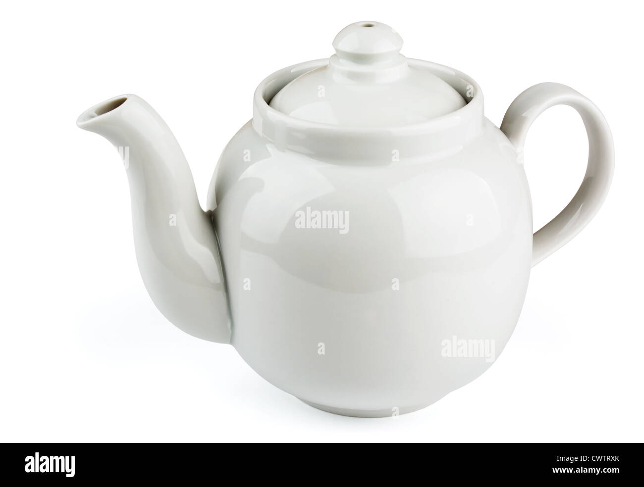 White china teapot isolated on white Stock Photo Alamy