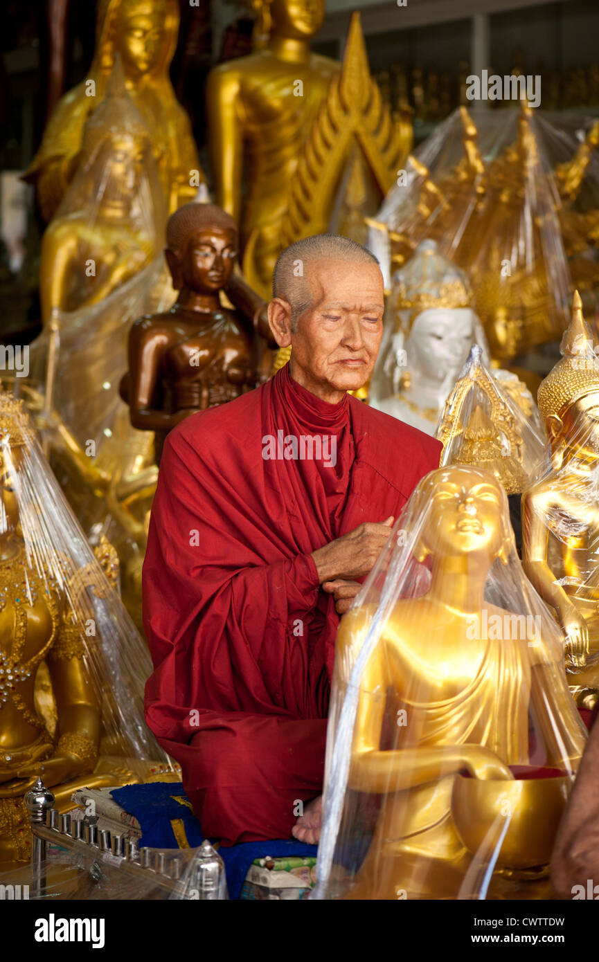Lifelike statue of a Buddhist monk for sale in Bangkok Stock Photo Alamy