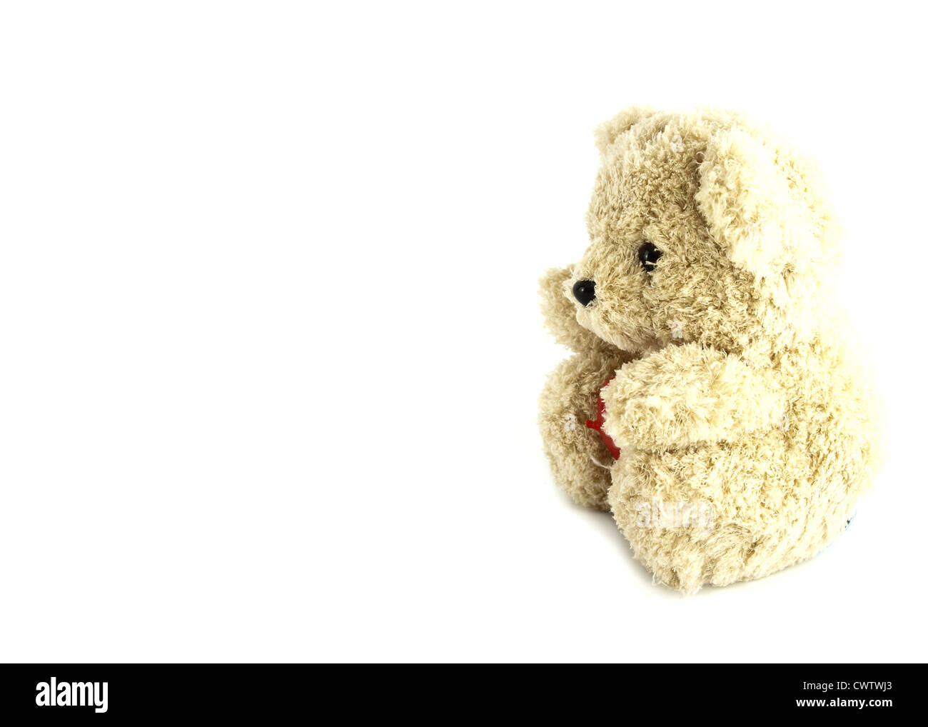 teddy bear toy with heart on white background Stock Photo - Alamy