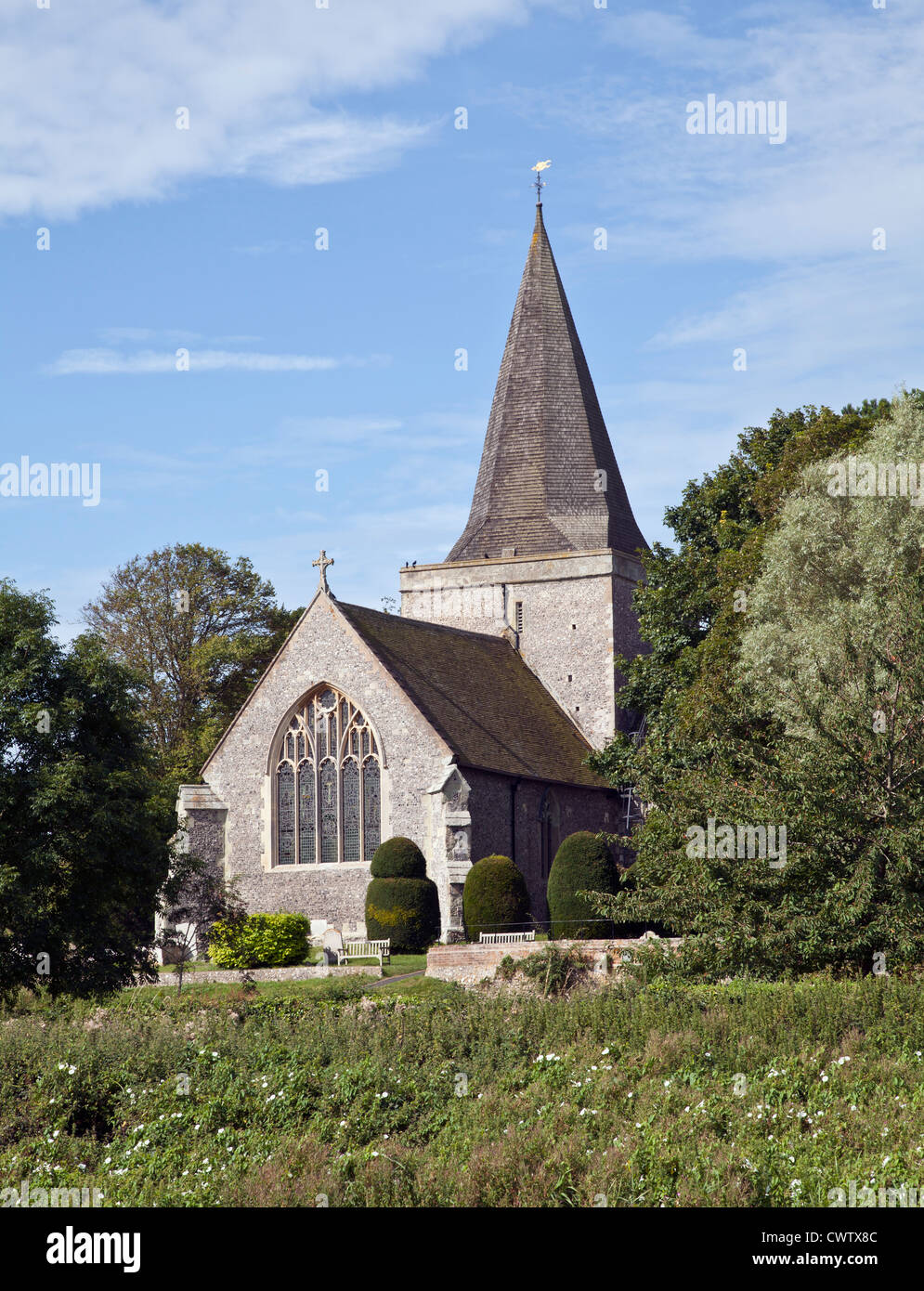 Alfriston village church Stock Photo