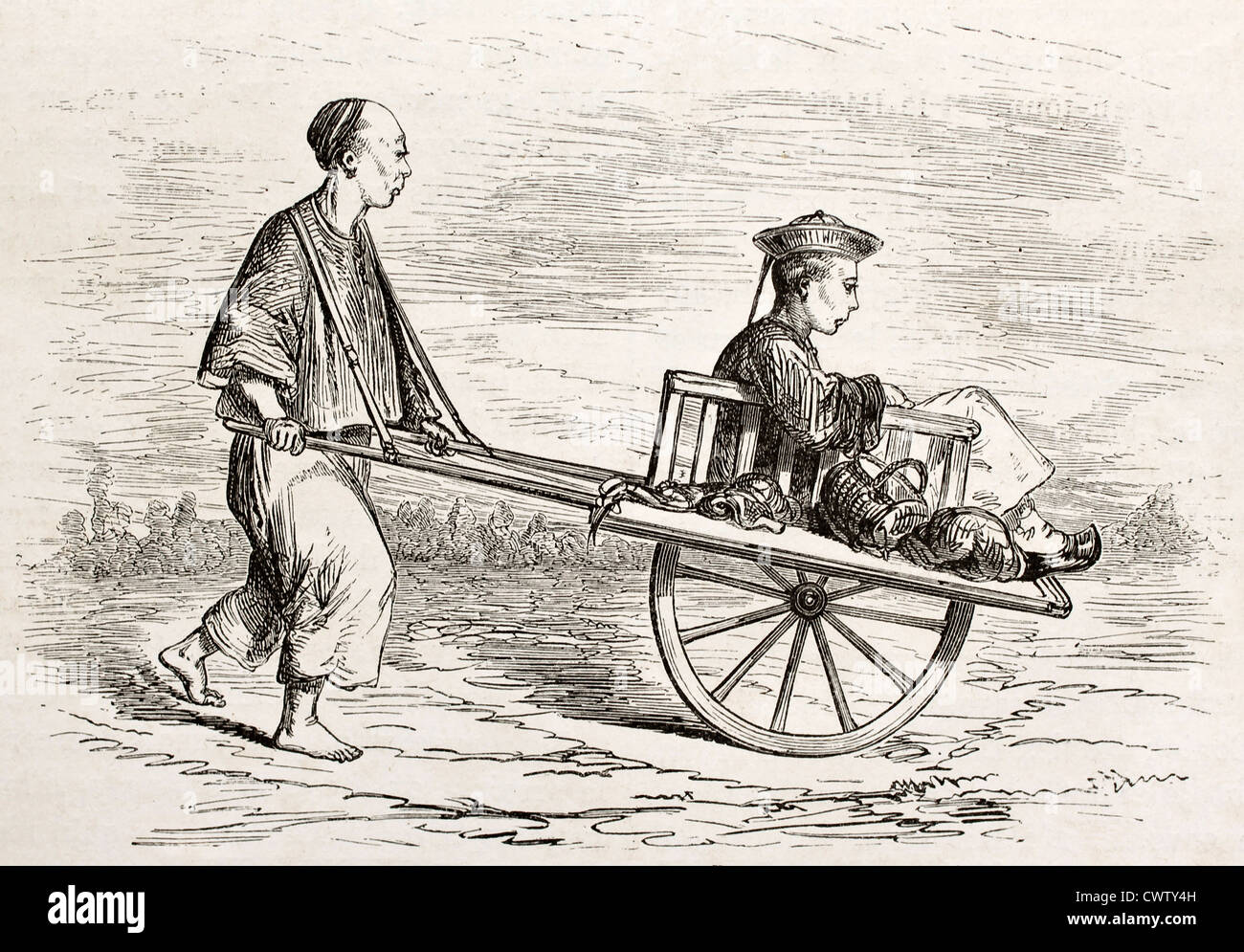 wheelbarrow for people transport Stock Photo Alamy