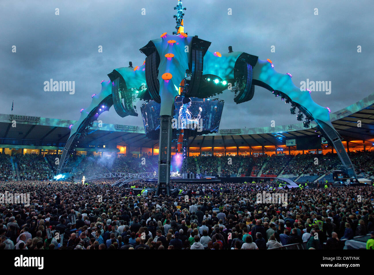 A general view of 'The Claw' during the U2 360° Tour at Hampden Park, Glasgow, Scotland. Stock Photo