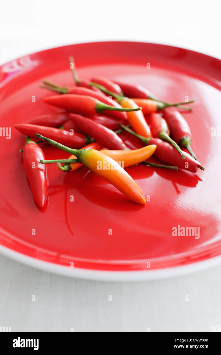 Close up of fresh chillies Stock Photo