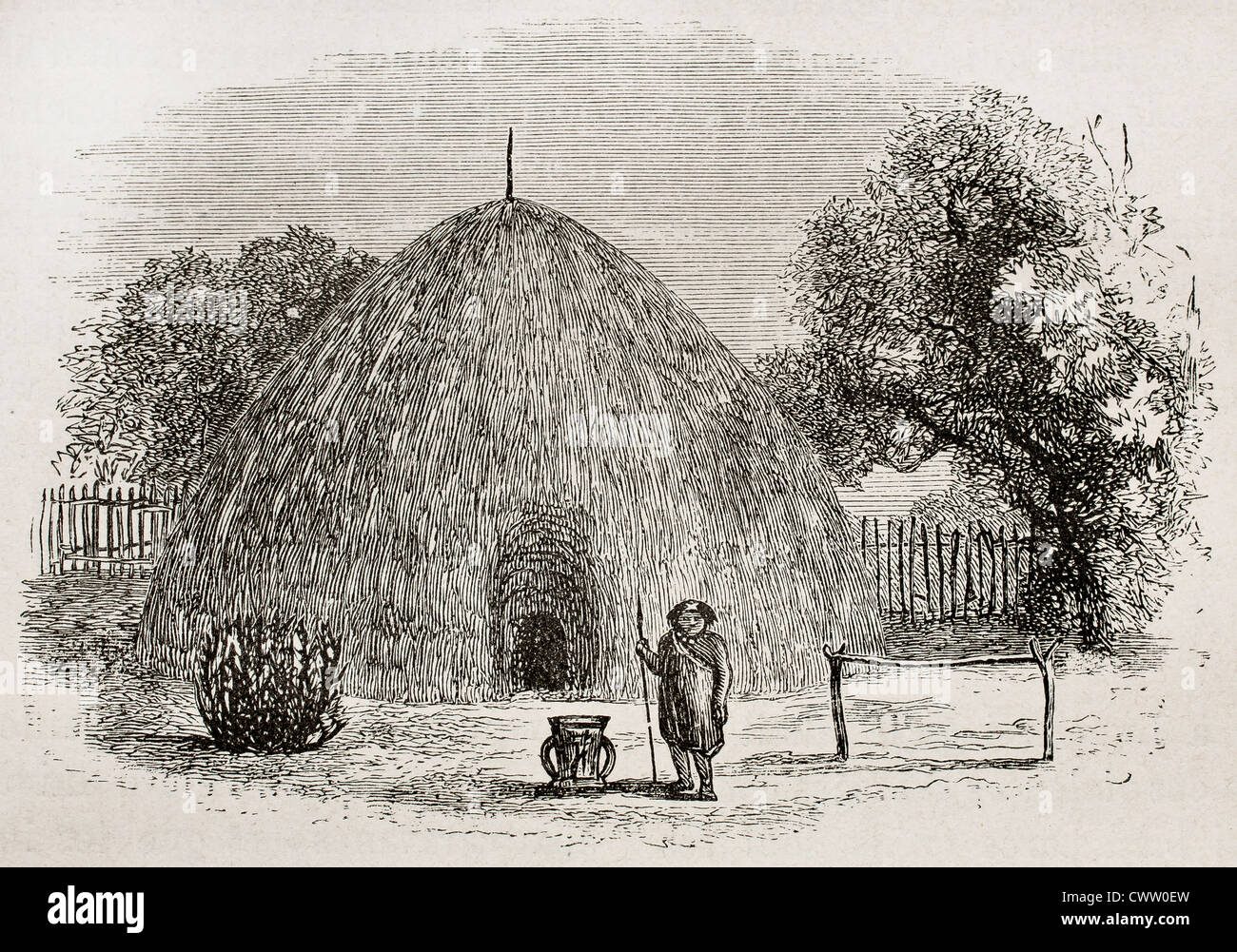 Old illustration of Sultan's Rumerezi residence Stock Photo