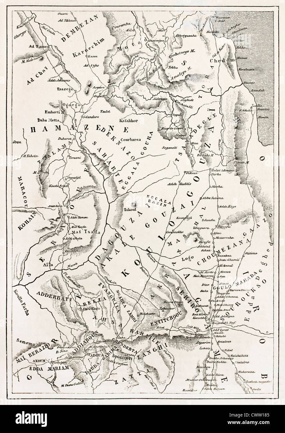 Old map of ethiopia hires stock photography and images Alamy