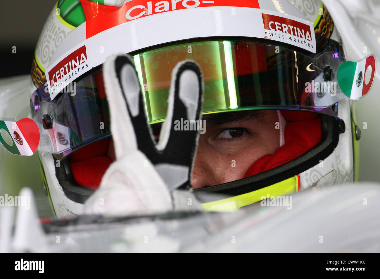 Sergio Perez (Sauber F1) British Grand Prix, Silverstone UK. Formula One, F1 Stock Photo