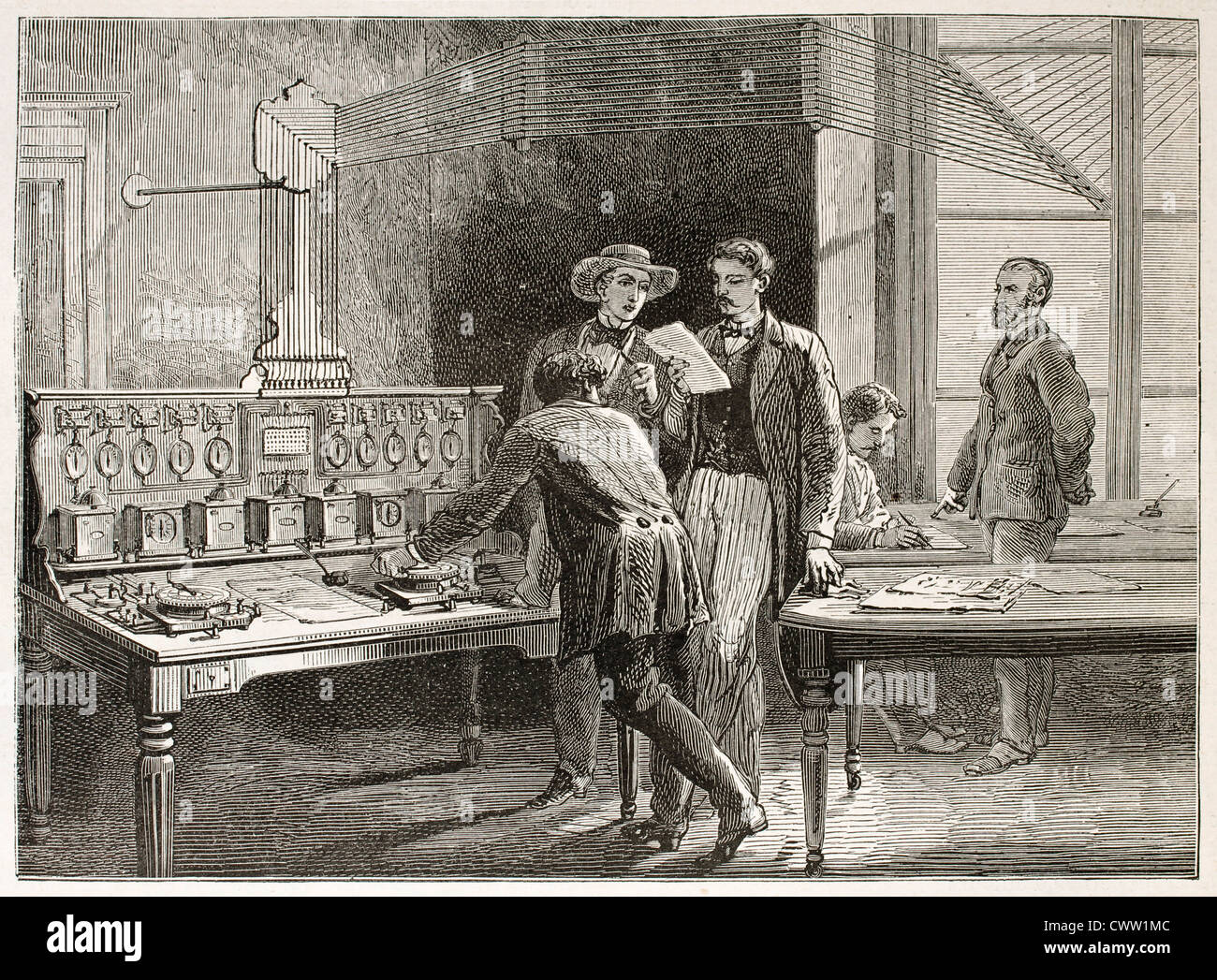 Telegraph office old illustration Stock Photo