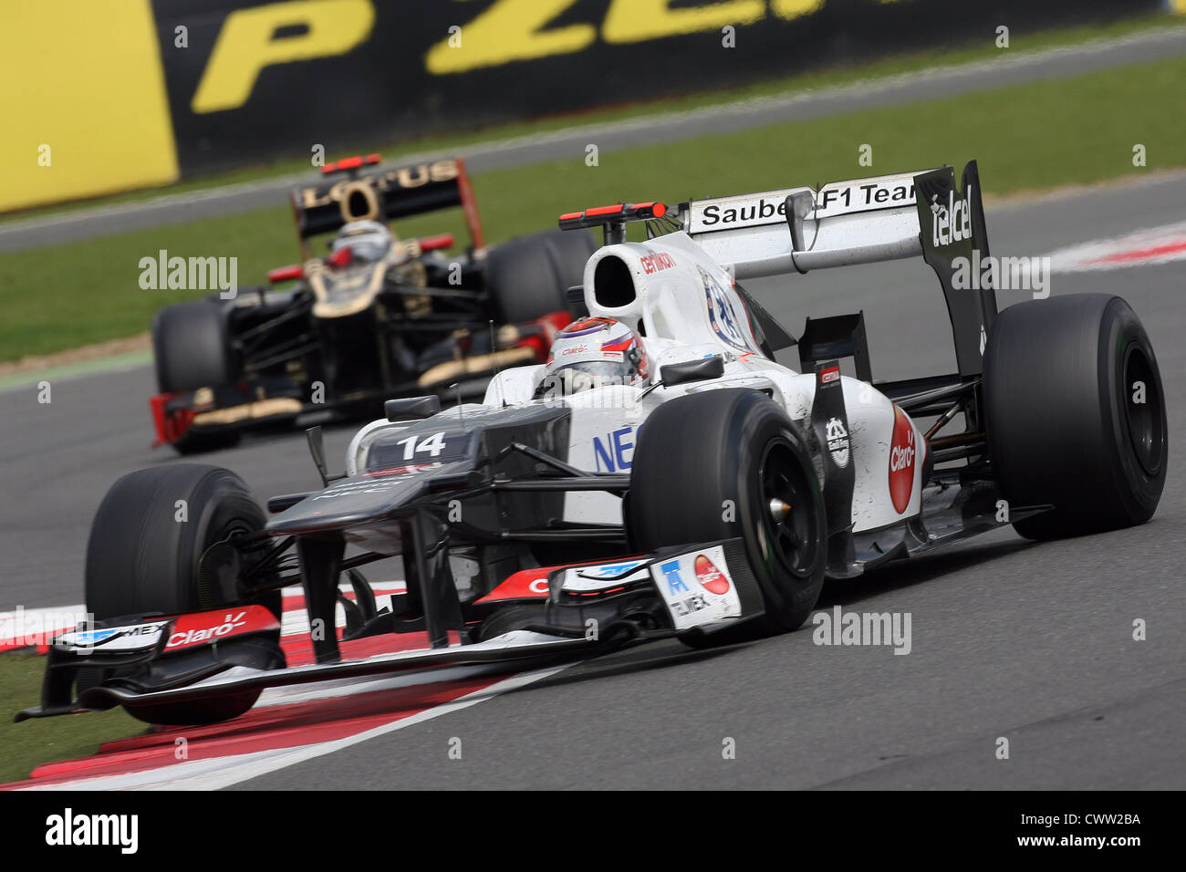 Kamui Kobayashi (Sauber F1) British Grand Prix, Silverstone UK. Formula One, F1 Stock Photo