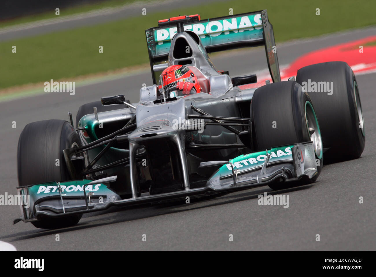 Michael Schumacher (Mercedes Benz F1) British Grand Prix, Silverstone UK.  Formula One, F1 Stock Photo - Alamy