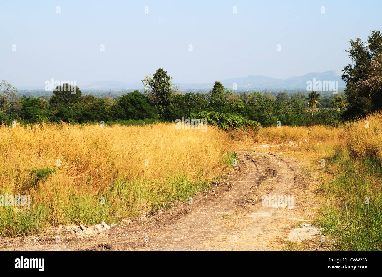 clay road at rural of Thailand Stock Photo Alamy