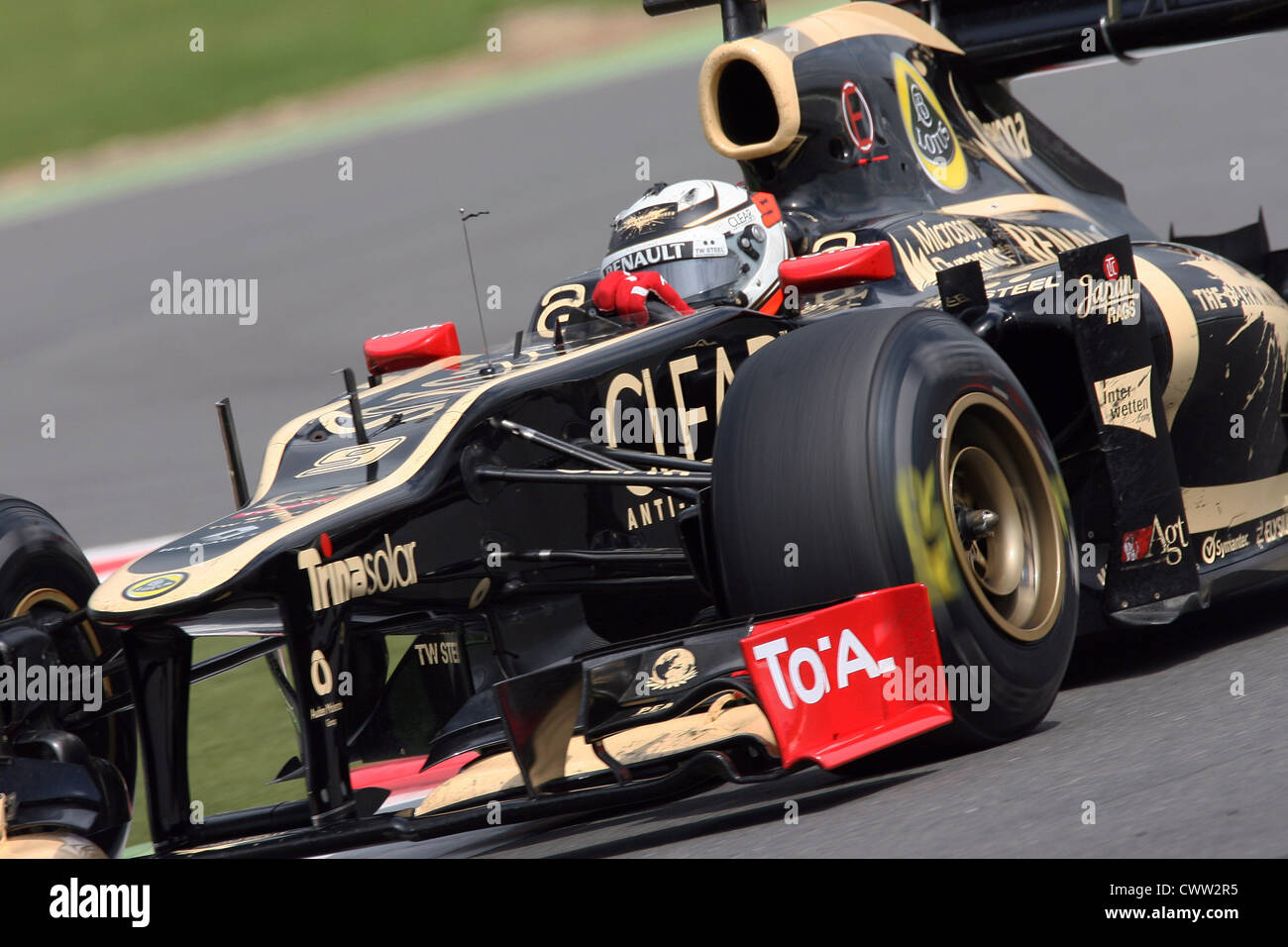 Kimi Raikkonen, (Lotus F1) British Grand Prix, Silverstone UK. Formula One, F1 Stock Photo