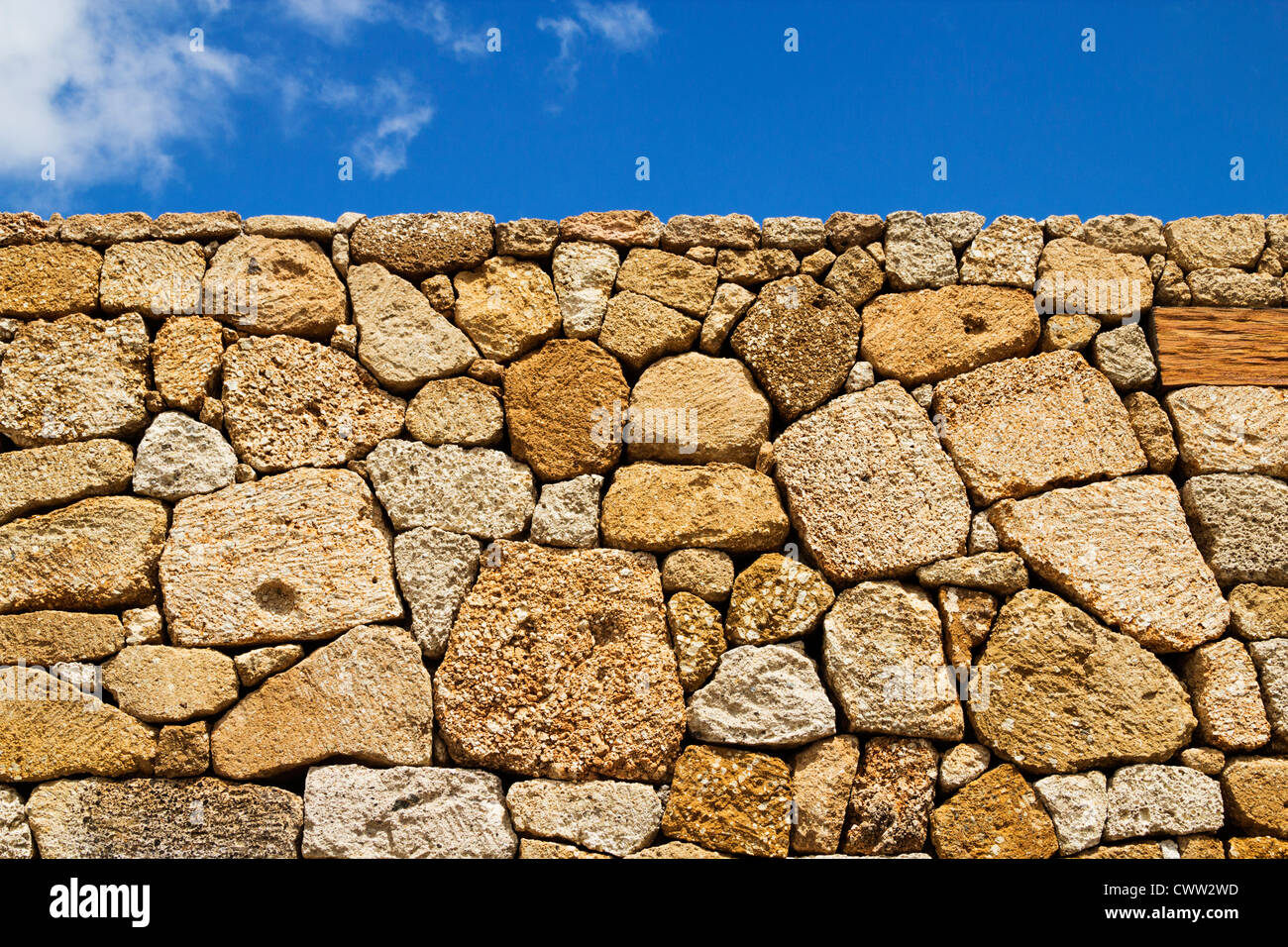 Dry Stone wall made from volcanic rocks on Tenerife, Canart Islands, Spain Stock Photo