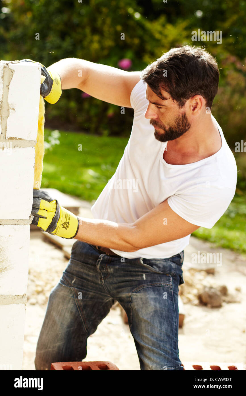 Builder at work Stock Photo