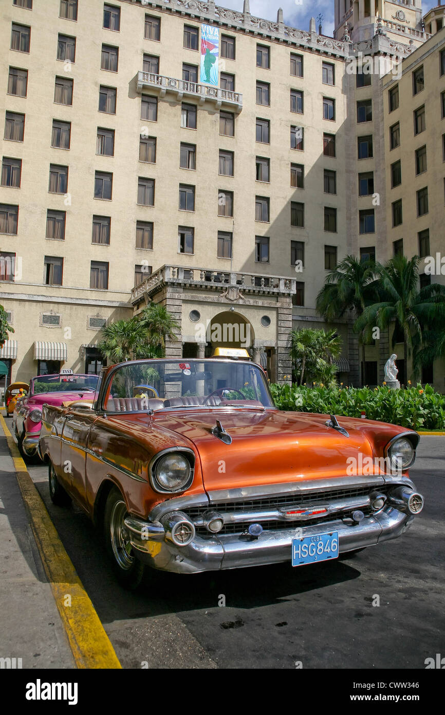 Front entrance Nacional de Cuba hotel, Vedado, Plaza, Ciudad de la Habana, Havana, Cuba Stock Photo