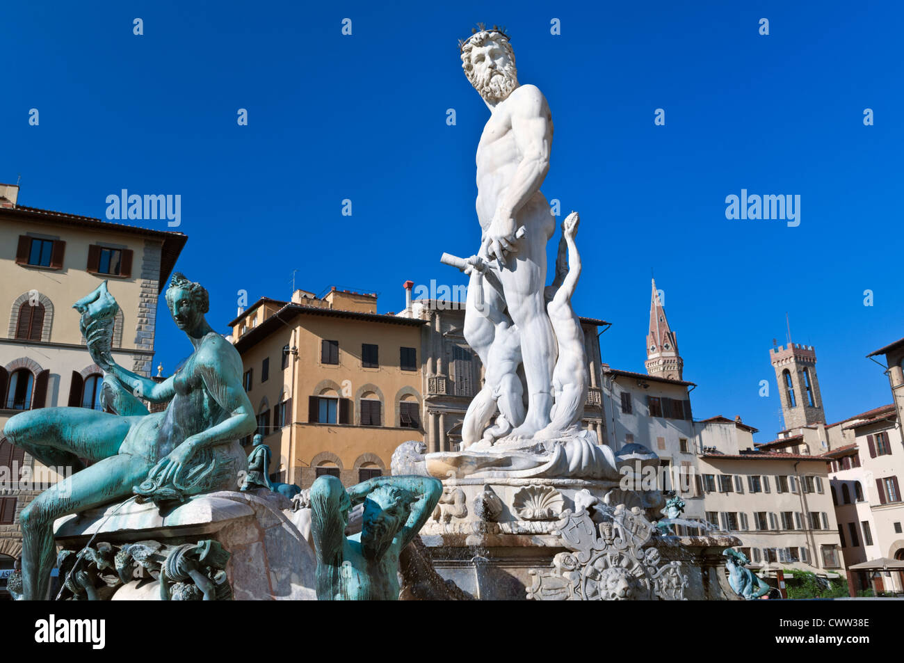 Neptune Fountain Piazza della Signoria Florence Tuscany Italy Stock Photo