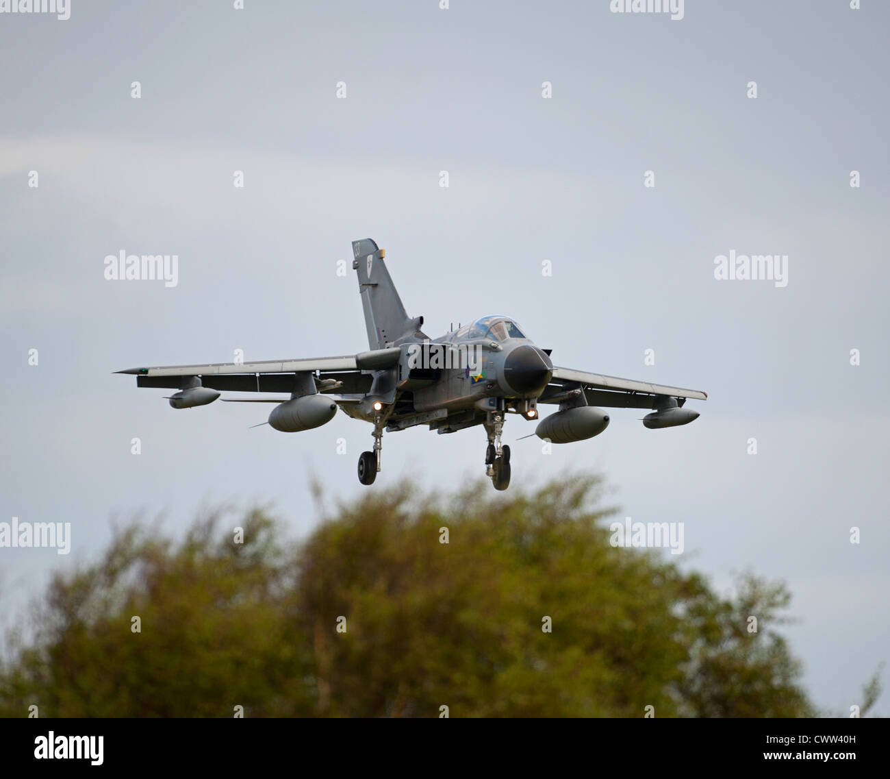 Panavia GR4 Tornado coming in to land at RAF Lossiemouth in Grampian Region.  SCO 8356 Stock Photo