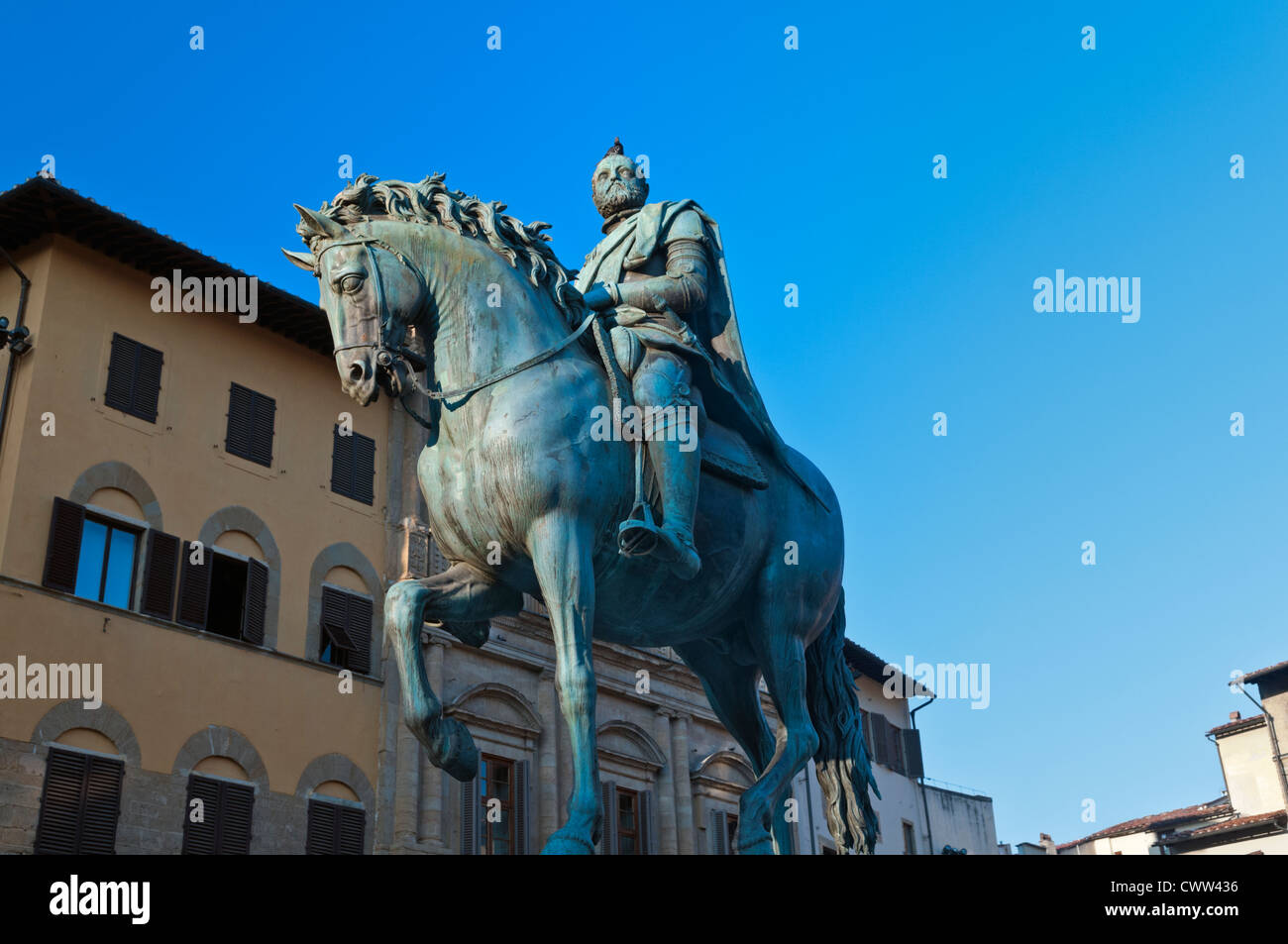 Cosimo 1 Medici statue Piazza della Signoria Florence Tuscany Italy Stock Photo