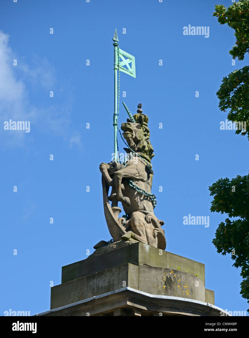 Detail of gatepost with unicorn. Holyrood Palace, Royal Mile, Edinburgh