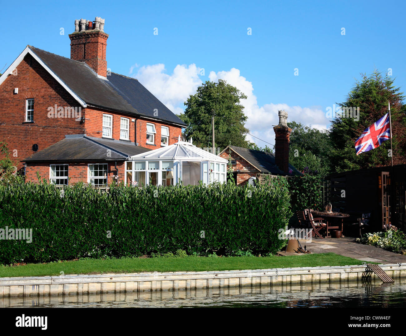 house with British Flag Stock Photo Alamy