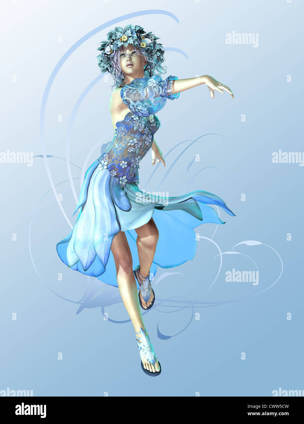 a fairy like girl that represented the wintertime Stock Photo