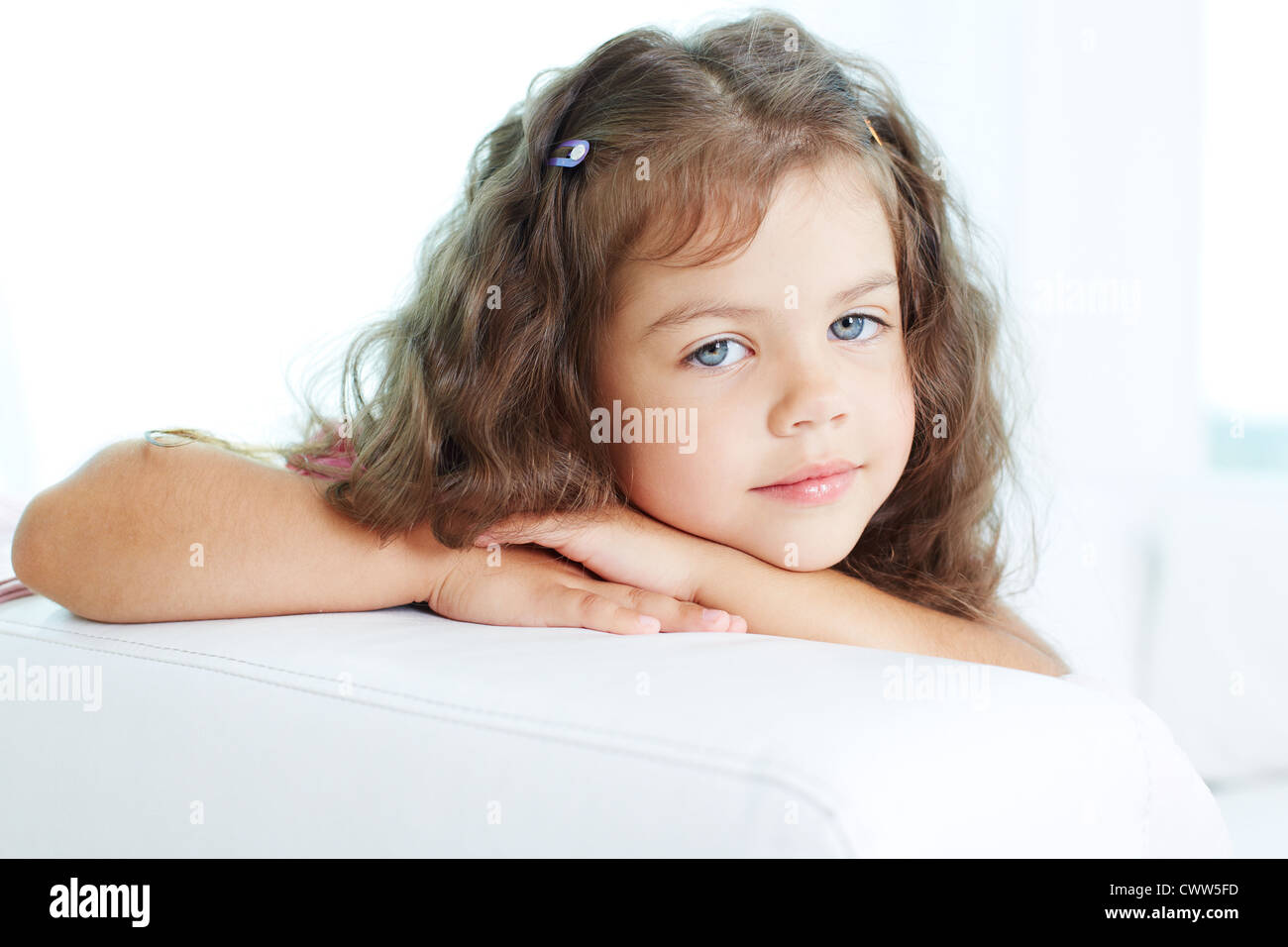 Portrait of lovely girl looking at camera Stock Photo - Alamy
