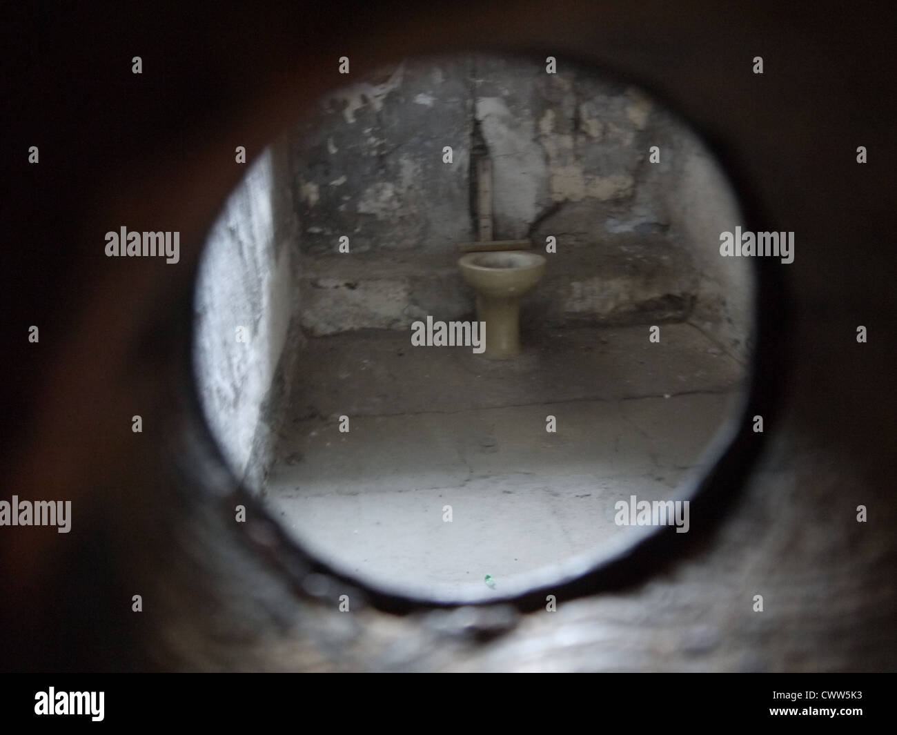 Cell toilet, Kilmainham Gaol, Dublin, Ireland Stock Photo