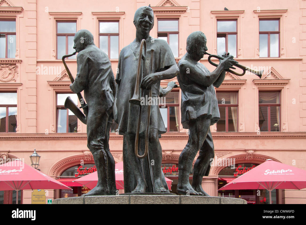 statues at the market square, Quedlinburg, Saxony-Anhalt, Germany Stock Photo