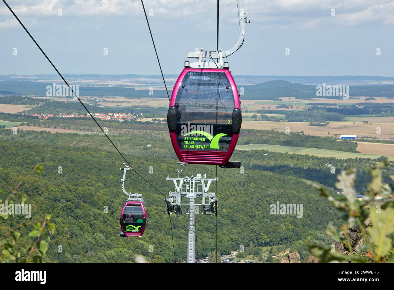 gondola lift to the witches´dance floor, Thale, Harz Mountains, Saxony-Anhalt, Germany Stock Photo