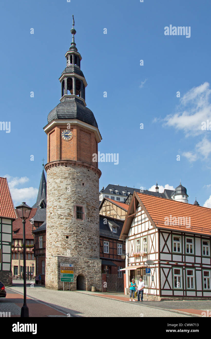 Rittertor (knights gate), Stolberg, Harz Mountains, Saxony-Anhalt, Germany Stock Photo