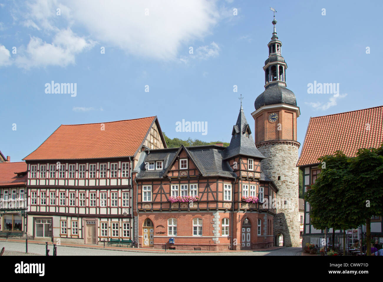 Rittertor (knights gate), Stolberg, Harz Mountains, Saxony-Anhalt, Germany Stock Photo