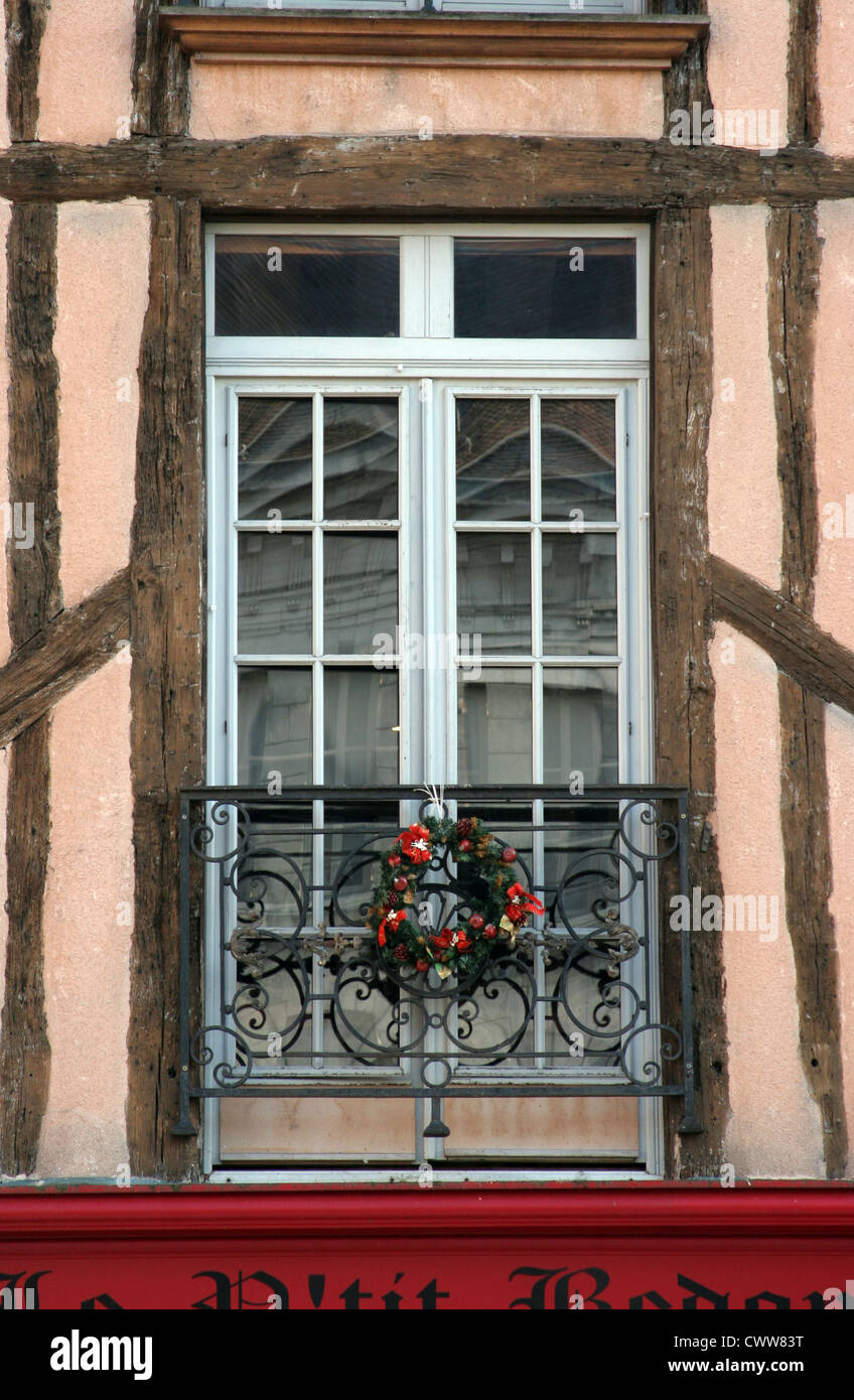 French traditional house window in Sens Stock Photo
