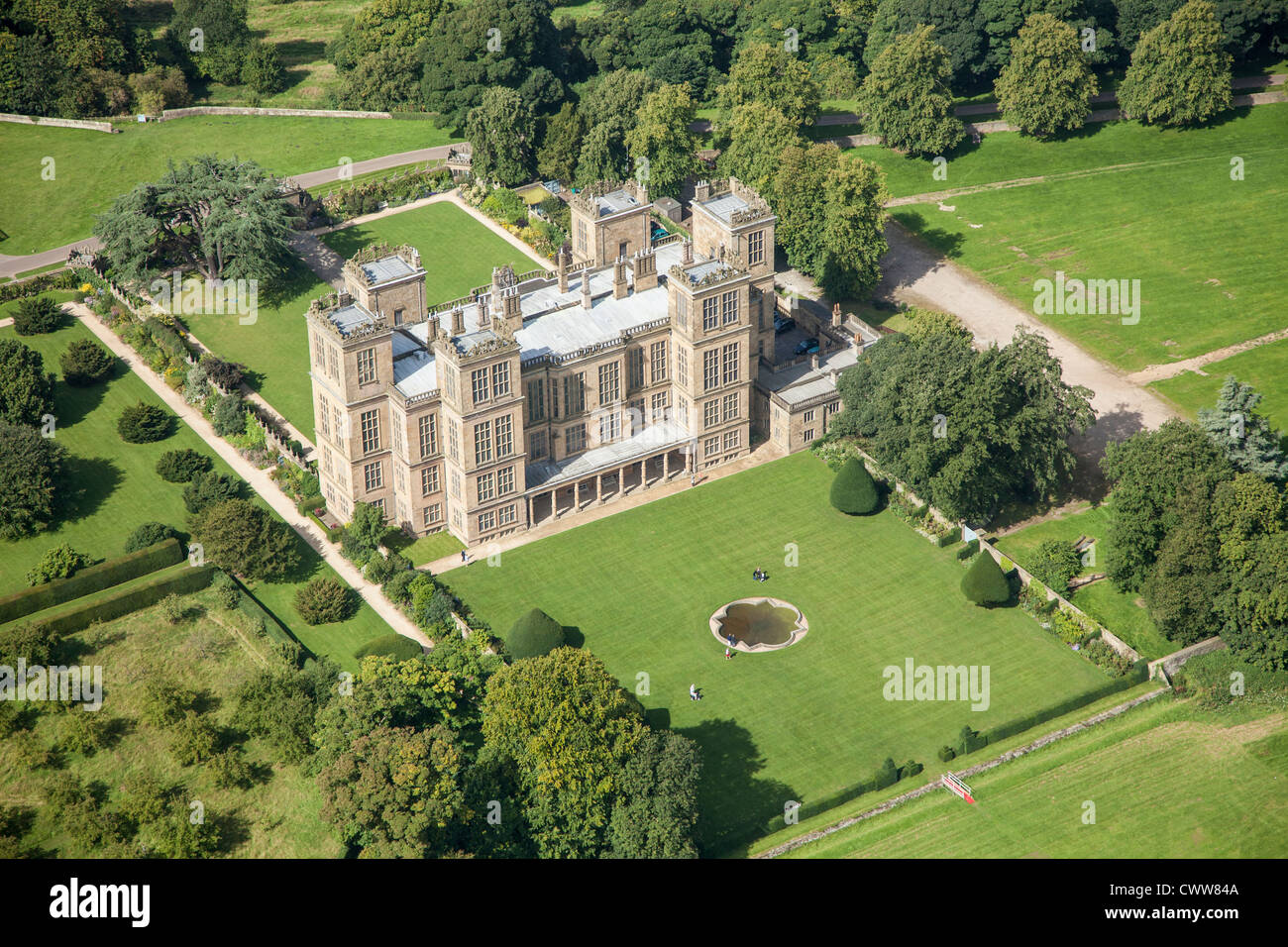 Hardwick Hall, Derbyshire, a National Trust property, and former home of Bess of Hardwick Stock Photo
