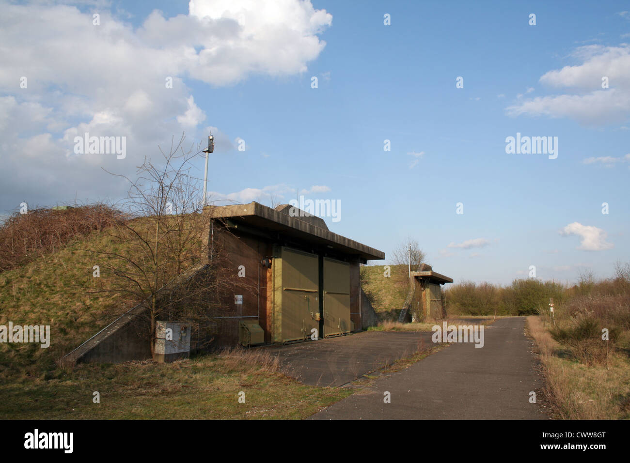 Bunkers at the abandoned airbase RAF Laarbruch in Germany Stock Photo