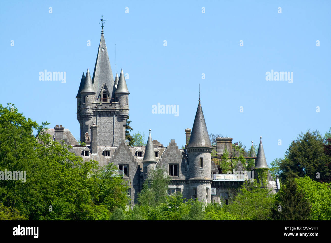 Abandoned 1866 castle (Château de Noisy) in Belgium Stock Photo