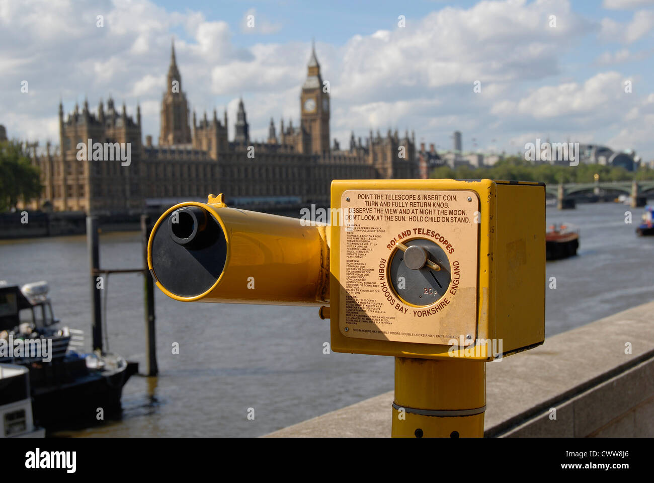 Houses of Parliament from a near bridge Stock Photo