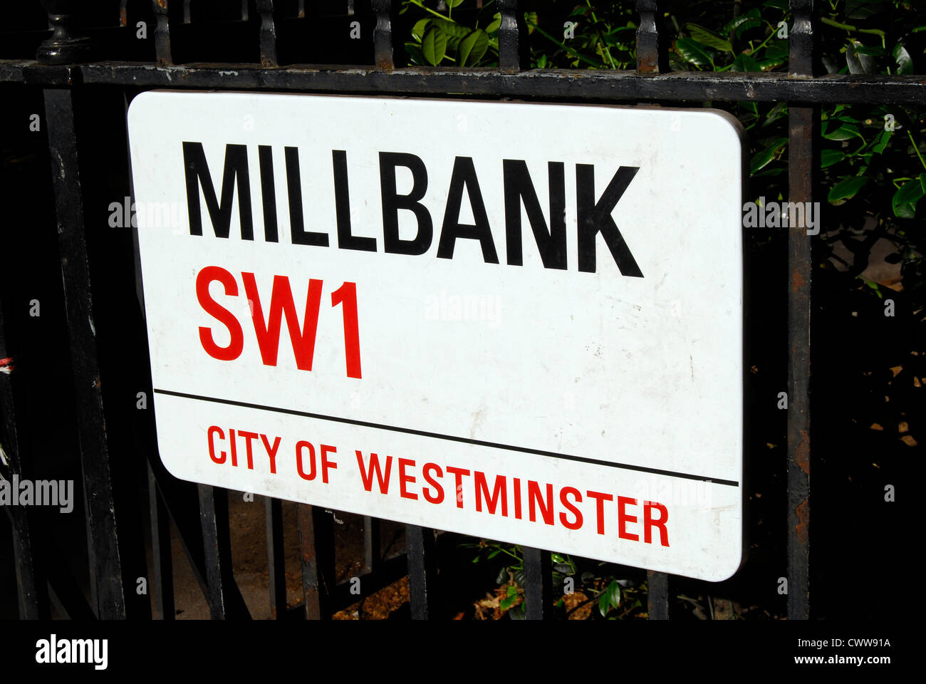 London Street Sign at SW1 Stock Photo