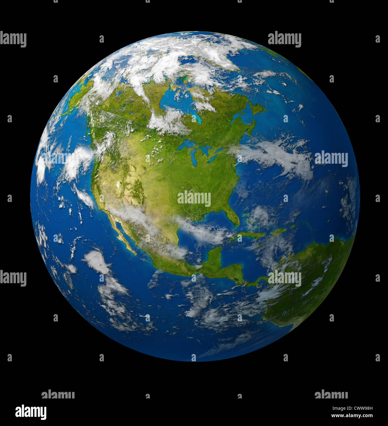 Earth planet featuring North america with the United States Canada and ...