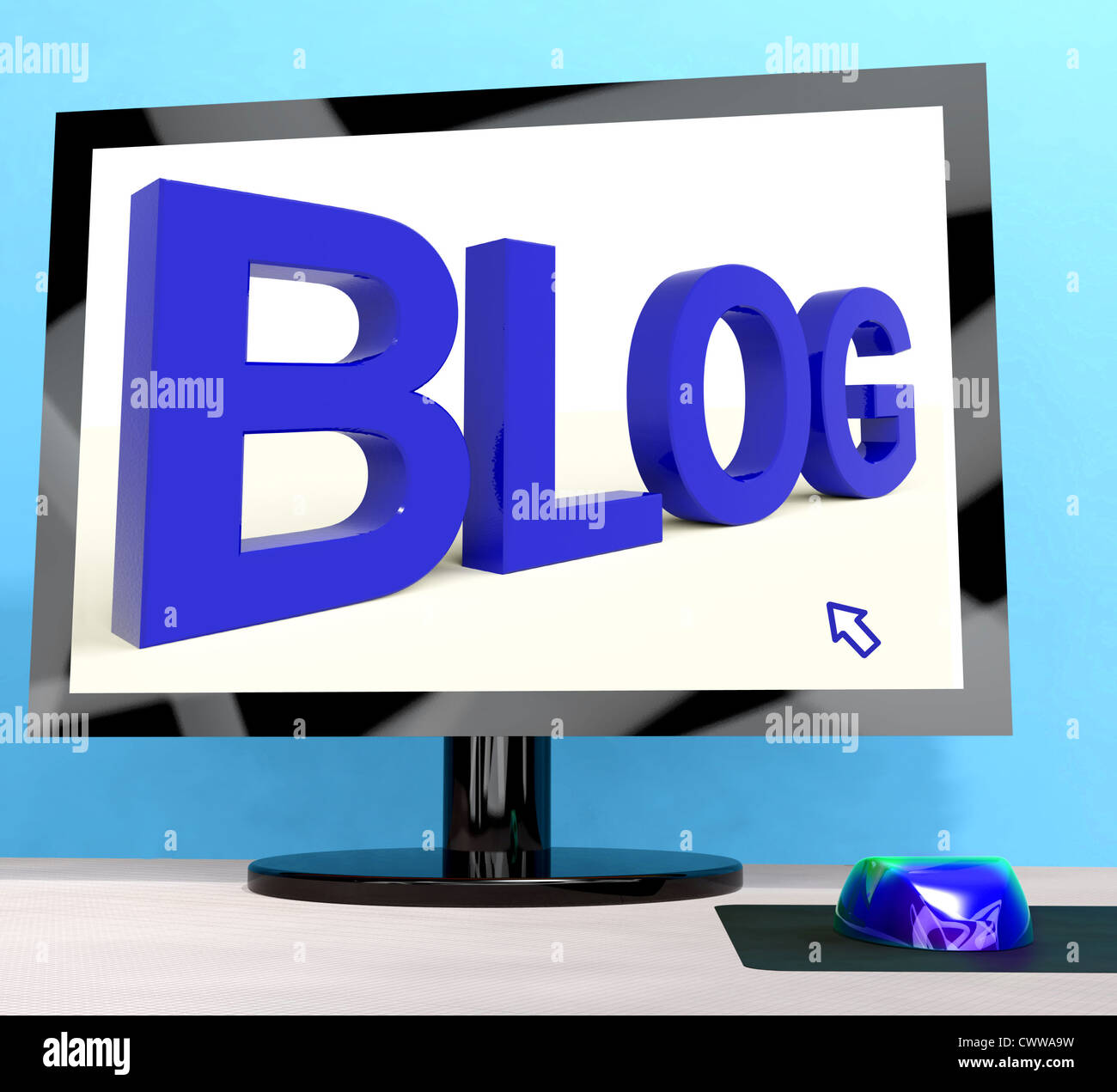 Blog Word On Computer Shows Blogger Website Stock Photo - Alamy