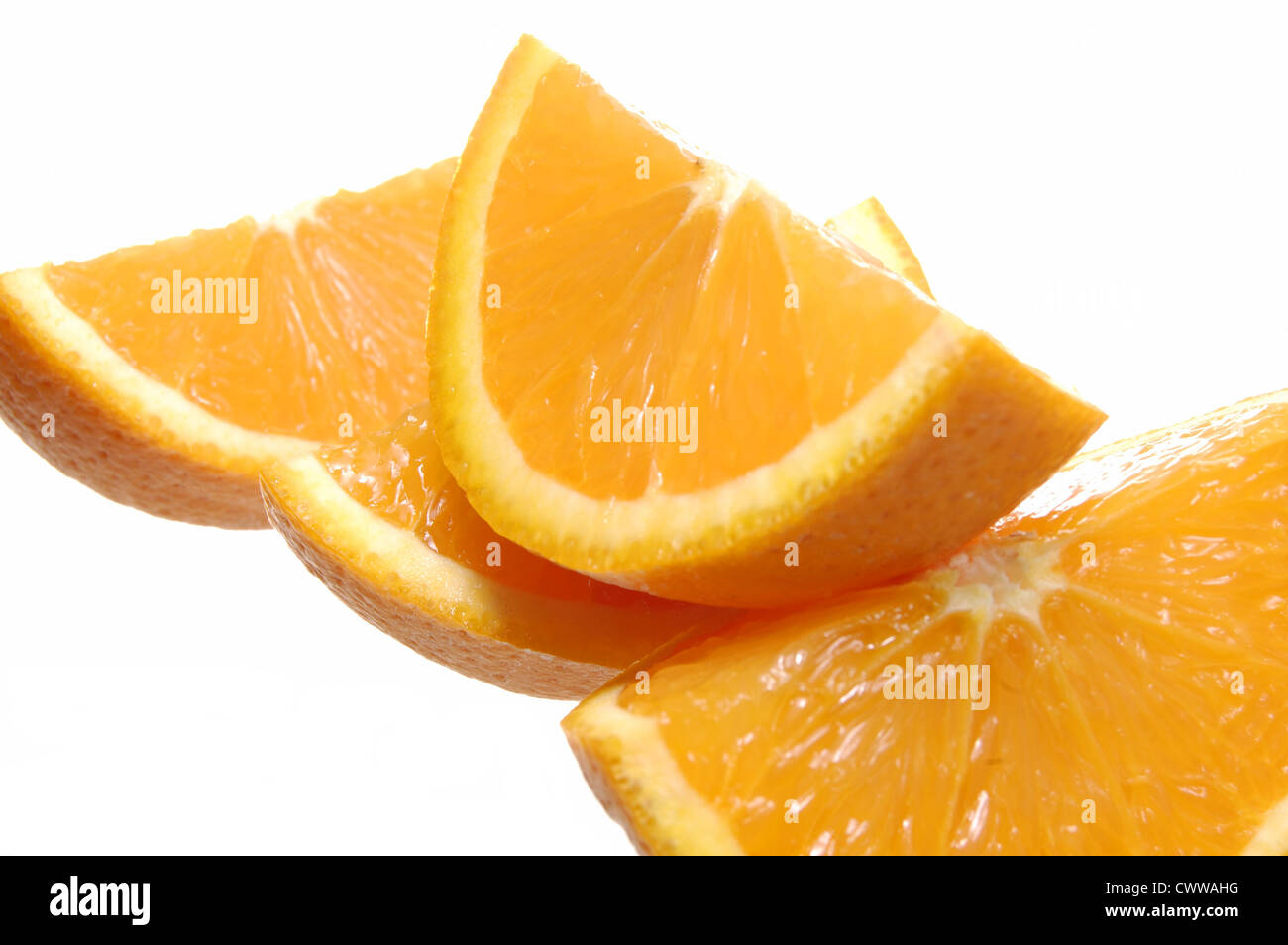 Orange quarters isolated on a white background Stock Photo Alamy