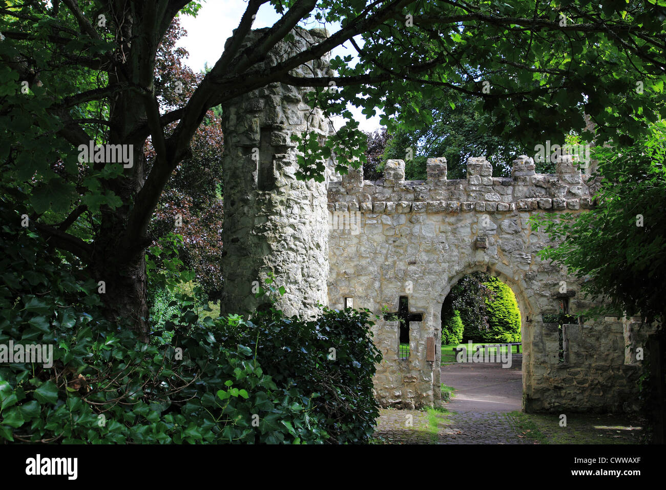 Reigate Castle gardens, Surrey, England Stock Photo