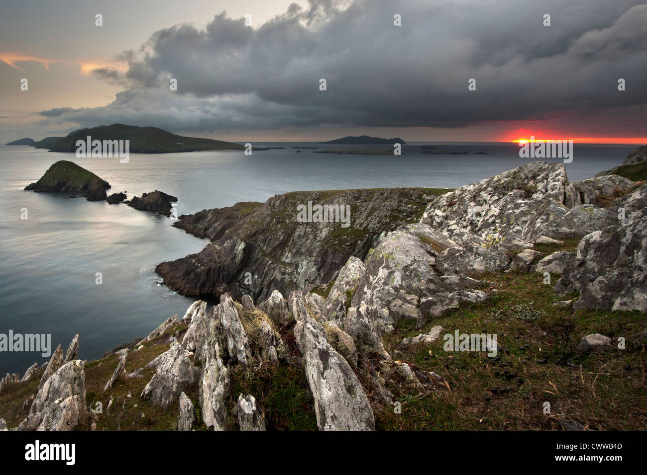 Rock formations on coastal cliffs Stock Photo