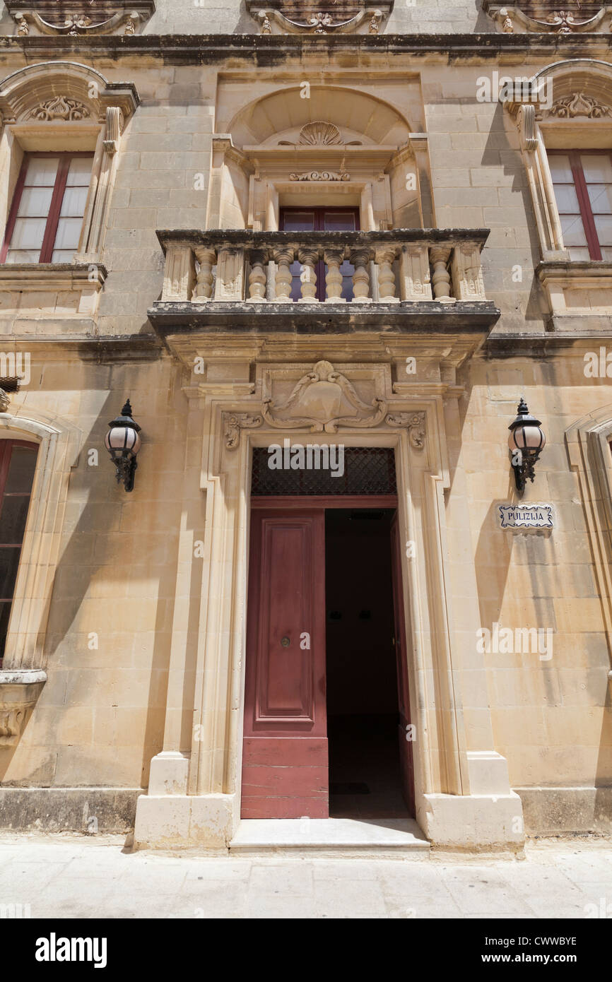 Maltese architecture seen on the streets of the Island of Malta, Mediterranean Sea Stock Photo