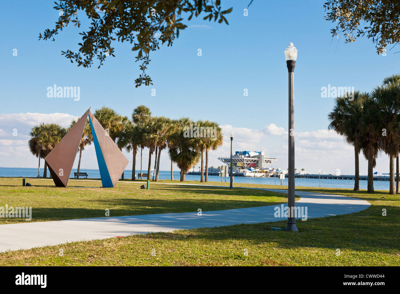 Truth sclupture by Rolf Brommelsick at Vinoy Park in downtown St. Petersburg waterfront Stock Photo